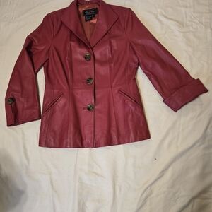 Terry Lewis Classic Luxuries Deep Red Leather Jacket